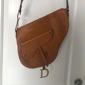 Camel saddle cross body bag